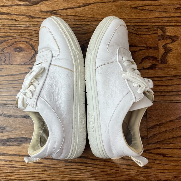 MCM Cream Leather Sneakers 37 - Picture 5 of 7